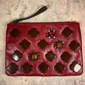 Maliparmi Leather Jeweled wristlet